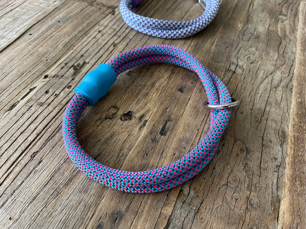 Teal Patterns Climbing Rope Collars