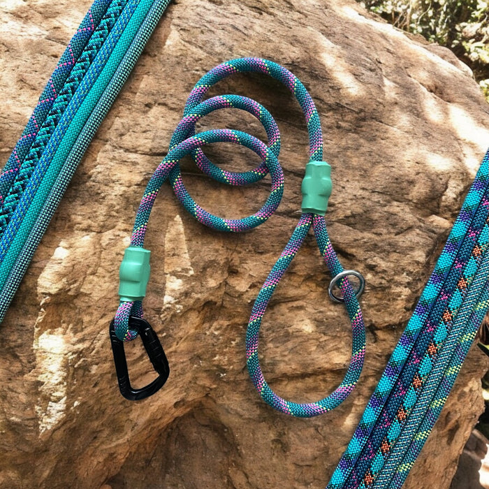 Teal Patterns Climbing Rope Leashes
