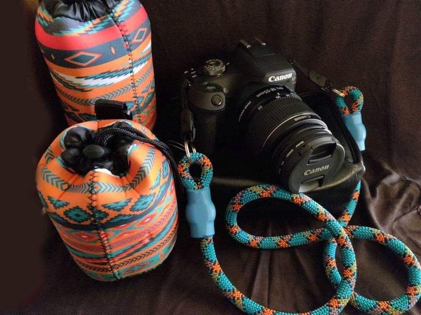 Green Patterns Climbing Rope Camera Strap (Neck or Wrist)